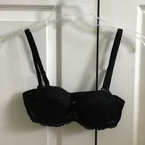 Black lace push up lace bra